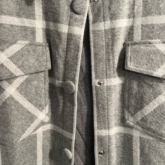 Gray Plaid Button-Up Coat - Picture 2 of 5